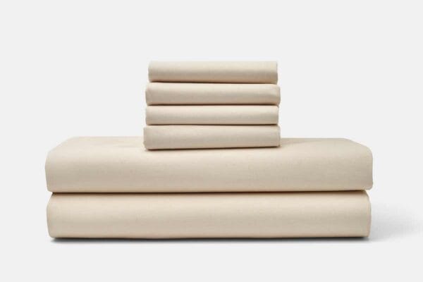 percale cotton sheet set natural