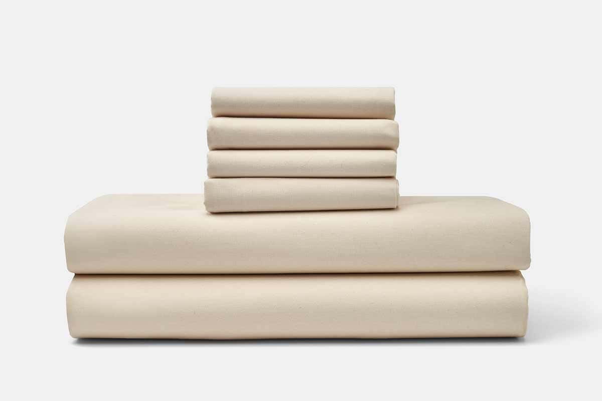 percale cotton sheet set natural